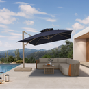 PURPLE LEAF Provence Series Outdoor Cantilever Patio Umbrella with Champagne Gold Frame for Terrace, Deck & Lounge