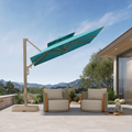 PURPLE LEAF Provence Series Outdoor Cantilever Patio Umbrella with Champagne Gold Frame for Terrace, Deck & Lounge