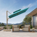 PURPLE LEAF Provence Series Outdoor Cantilever Patio Umbrella with Champagne Gold Frame for Terrace, Deck & Lounge