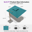 PURPLE LEAF Provence Series Outdoor Cantilever Patio Umbrella with Champagne Gold Frame for Terrace, Deck & Lounge
