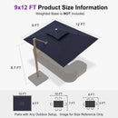 PURPLE LEAF Provence Series Outdoor Cantilever Patio Umbrella with Champagne Gold Frame for Terrace, Deck & Lounge