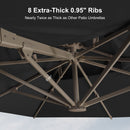 PURPLE LEAF Champagne Gold Cantilever Patio Umbrella with Base, Provence Series