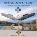 PURPLE LEAF Champagne Gold Cantilever Patio Umbrella with Base, Provence Series