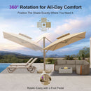 PURPLE LEAF Champagne Gold Cantilever Patio Umbrella with Base, Provence Series