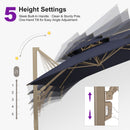 PURPLE LEAF Champagne Gold Cantilever Patio Umbrella with Base, Provence Series