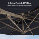 PURPLE LEAF Champagne Gold Cantilever Patio Umbrella with Base, Provence Series