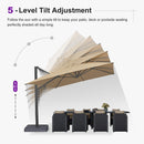 PURPLE LEAF Provence Series Patio Umbrella with Rectangular Pole, Cantilever Umbrella for Outdoor Garden & Pool