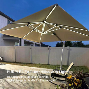 amazon lighted rectangular patio umbrella Rectangular LED Patio Umbrella