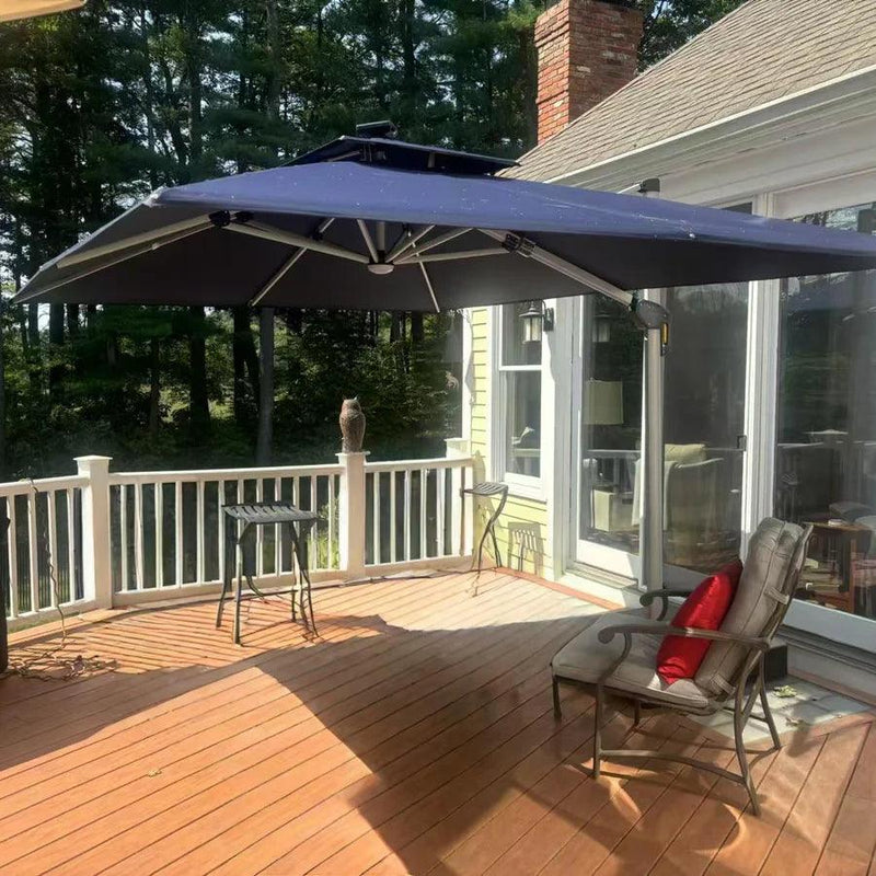 Clearance - PURPLE LEAF OPEN BOX Rectangle Outdoor Patio Umbrellas with Lights