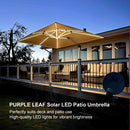 PURPLE LEAF Rectangle Outdoor Patio Umbrellas with Lights