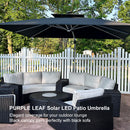 PURPLE LEAF Rectangle Outdoor Patio Umbrellas with Lights