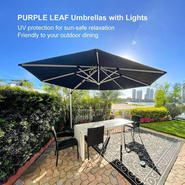 Solar LED Cantilever Patio Umbrella