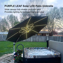PURPLE LEAF 10 / 11 / 12 ft Round Outdoor Umbrellas with Lights