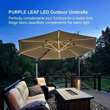 bud light vendor patio umbrella Solar LED Cantilever Patio Umbrella