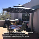 PURPLE LEAF 10 / 11 / 12 ft Round Outdoor Umbrellas with Lights