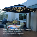 PURPLE LEAF 10 / 11 / 12 ft Round Outdoor Umbrellas with Lights