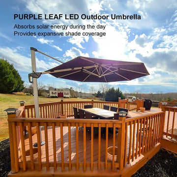 Solar LED Cantilever Patio Umbrella