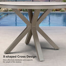 PURPLE LEAF Round & Rectangle Outdoor Dining Table HPL Aluminum Tabletop Modern Dining Table for Deck Kitchen
