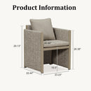PURPLE LEAF 2- Pieces Patio Dining Chair All-Weather Modern Outdoor Aluminum Dining Chair with Olefin Cushions Pillows for Garden Backyard