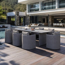 PURPLE LEAF Sanori Outdoor Dining Set Weather-Resistant Aluminum Table and Chairs Set with Backrest Pillow and Olefin Cushions for Deck