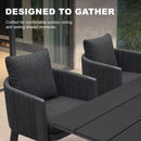PURPLE LEAF Sanori Outdoor Dining Set Luxury Aluminum Patio Table and Dining Chairs Set with  Olefin Fabric Cushions and Pillows for Deck Garden