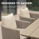 PURPLE LEAF Sanori Outdoor Dining Set Luxury Aluminum Patio Table and Dining Chairs Set with  Olefin Fabric Cushions and Pillows for Deck Garden