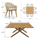 PURPLE LEAF 7/9/11 Pieces Outdoor Dining Set Aluminium Dining Table and Woven Rattan Chairs Dining Furniture Set with Cushions for Deck Patio Champagne