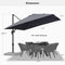 PURPLE LEAF Affordable Patio Umbrella with Base, Square and Rectangular Outdoor Umbrella