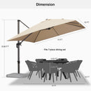 Clearance - PURPLE LEAF OPEN BOX Affordable Cantilever Umbrella for Patio