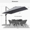 PURPLE LEAF Affordable Patio Umbrella with Base, Square and Rectangular Outdoor Umbrella