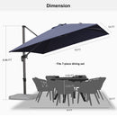 PURPLE LEAF Affordable Patio Umbrella with Base, Square and Rectangular Outdoor Umbrella