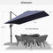 PURPLE LEAF Affordable Patio Umbrella with Base, Square and Rectangular Outdoor Umbrella