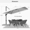 PURPLE LEAF Affordable Patio Umbrella with Base, Square and Rectangular Outdoor Umbrella