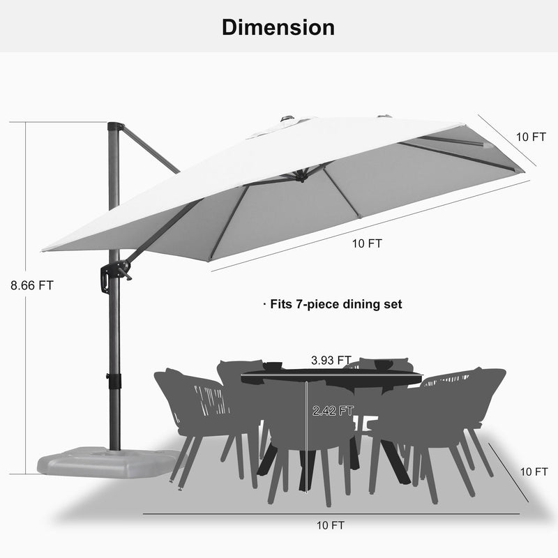 PURPLE LEAF Affordable Patio Umbrella with Base, Square and Rectangular Outdoor Umbrella