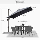 PURPLE LEAF Affordable Patio Umbrella with Base, Square and Rectangular Outdoor Umbrella
