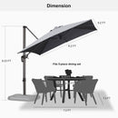 PURPLE LEAF Affordable Patio Umbrella with Base, Square and Rectangular Outdoor Umbrella