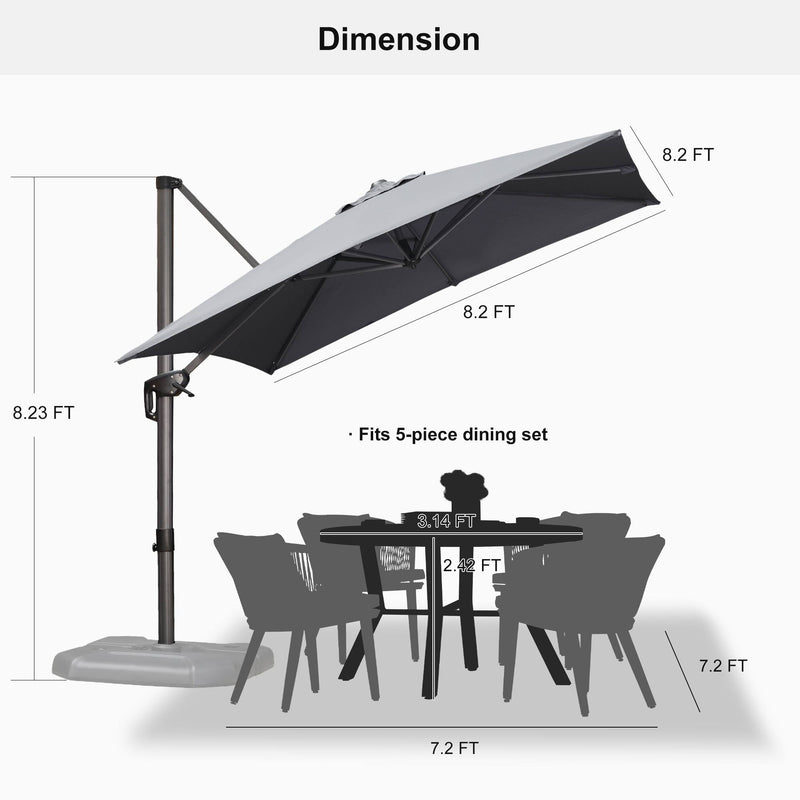 PURPLE LEAF Affordable Patio Umbrella with Base, Square and Rectangular Outdoor Umbrella
