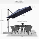 PURPLE LEAF Economical Square Outdoor Patio Umbrella Rectangle Cantilever Umbrella