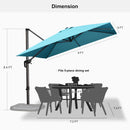 PURPLE LEAF Affordable Patio Umbrella with Base, Square and Rectangular Outdoor Umbrella