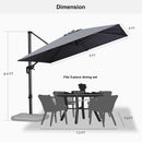 PURPLE LEAF Affordable Patio Umbrella with Base, Square and Rectangular Outdoor Umbrella