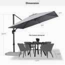PURPLE LEAF Affordable Patio Umbrella with Base, Square and Rectangular Outdoor Umbrella