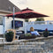PURPLE LEAF Double Top 9 / 10 / 11 / 12 ft Square Outdoor Umbrellas with Lights