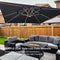 PURPLE LEAF Double Top 9 / 10 / 11 / 12 ft Square Outdoor Umbrellas with Lights