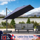 PURPLE LEAF Stepless Tilt Cantilever Umbrella Affordable Outdoor Patio Umbrella