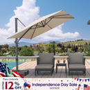 PURPLE LEAF Stepless Tilt Cantilever Umbrella Affordable Outdoor Patio Umbrella