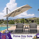PURPLE LEAF Stepless Tilt Cantilever Umbrella Affordable Outdoor Patio Umbrella