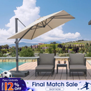 PURPLE LEAF Stepless Tilt Cantilever Umbrella Affordable Outdoor Patio Umbrella