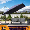 PURPLE LEAF Stepless Tilt Cantilever Umbrella Affordable Outdoor Patio Umbrella