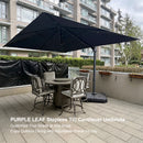 PURPLE LEAF Stepless Tilt Cantilever Umbrella Affordable Outdoor Patio Umbrella