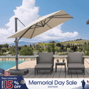 PURPLE LEAF Stepless Tilt Cantilever Umbrella Affordable Outdoor Patio Umbrella